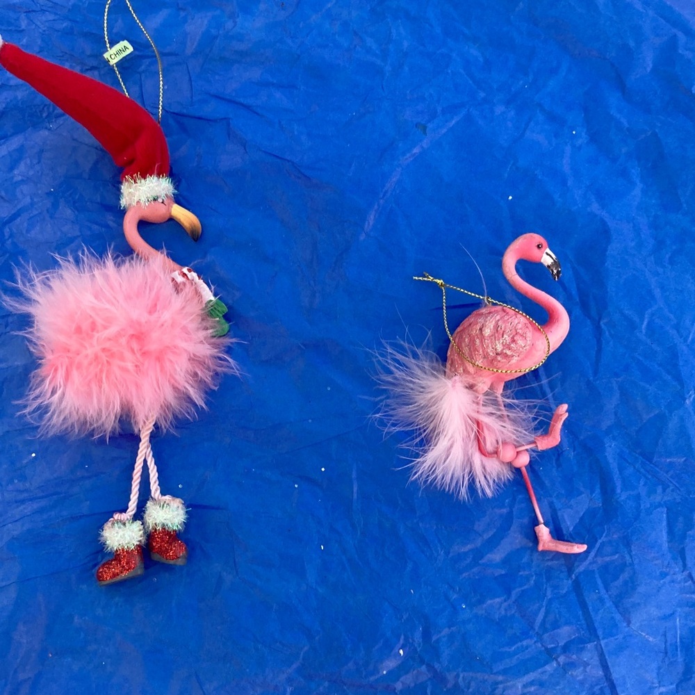 Pink Flamingo Christmas Ornaments - Picture 4 of 4